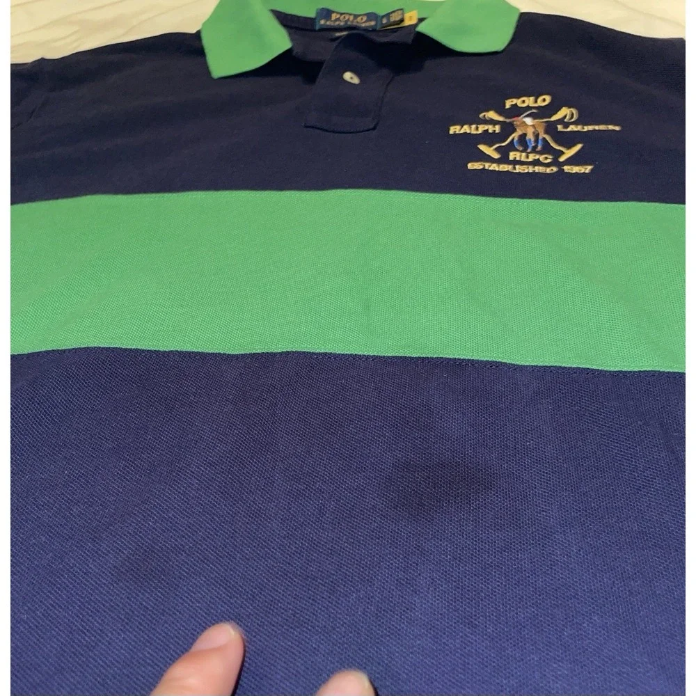 Polo Ralph Lauren Mens L Big Pony Crest Short Sleeve Classic Fit Polo Shirt Navy